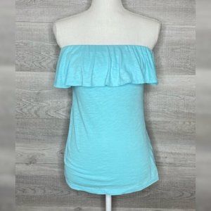 Blue Lilly Pulitzer Strapless Top Ruffle Small